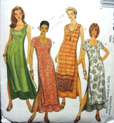2118  MCCALLS LONG DRESS SLEEVES OR NOT, OVERDRESS PATTERN 4-8, 8-12, 16-20